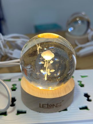 Lámpara esfera de cristal 3D
