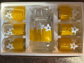 Jarra de vidrio más 6 vasos