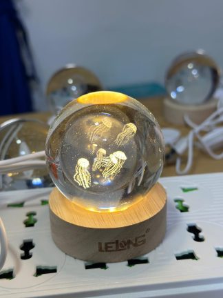 Lámpara esfera de cristal 3D