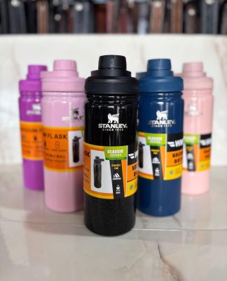 Botella con glitter de 800ml Stanley con pico a rosca y agarre fijo