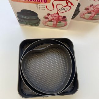 Molde para tortas con 3 formas diferentes antiadherente y desmoldable