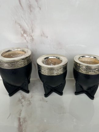 Mates imperial virola de 100% alpaca calabaza por dentro y forrado en cuero