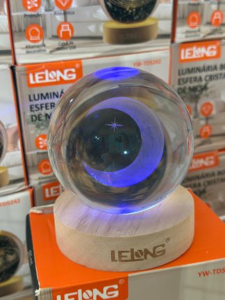 Lámpara esfera de cristal 3D tamaño grande