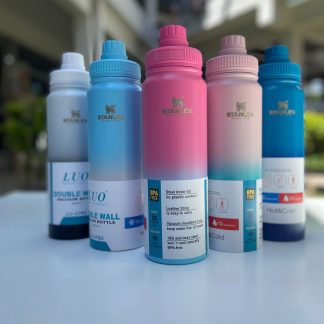 Botella térmicas de 800ml bicolor con pico a rosca y agarre fijo