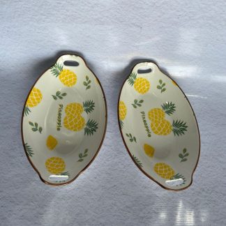 Bandejitas redondas con diseño de piña