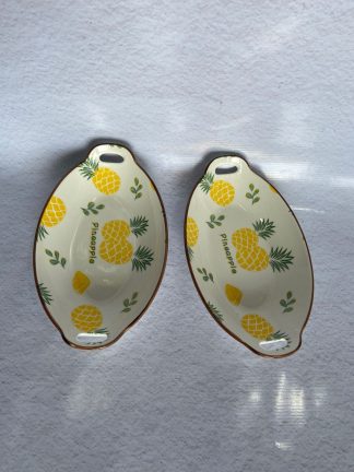 Bandejitas redondas con diseño de piña