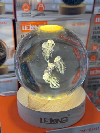 Lámpara esfera de cristal 3D tamaño grande