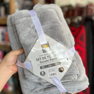 Juego de Toallas SECADO RAPIDO 3 Unidades: 70x140cm 46x76cm 35x45cm