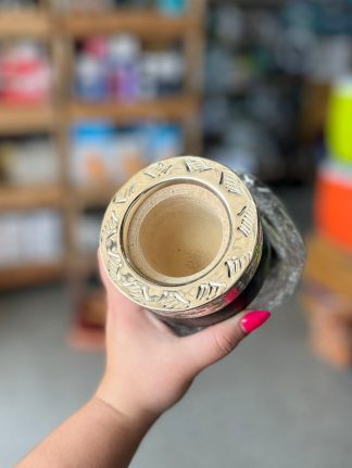 MATES IMPERIALES Virola de Alpaca Lisa Calabaza por dentro Forrado en cuero Base 100 % alpaca