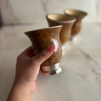 Mates vaqueras premium, calabaza por dentro , forrado en cuero con base de 4 patas reforzadas y virola de aluminio