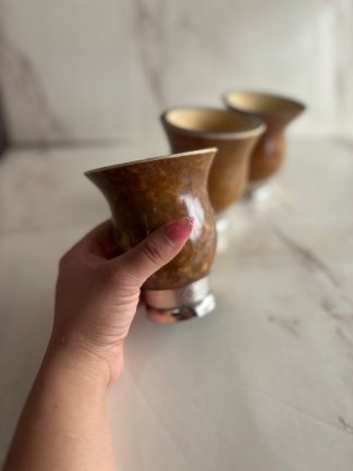 Mates vaqueras premium, calabaza por dentro , forrado en cuero con base de 4 patas reforzadas y virola de aluminio