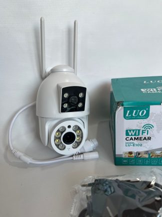 CAMARA LUO 102 DOBLE VISOR CONECTIVIDAD INALAMBRICA SENSOR DE MOVIMIENTO LUZ Y ALARMA AL DETECTAR MOVIMIENTO INFRARROJO PERMITE HABLAR Y ESCUCHAR