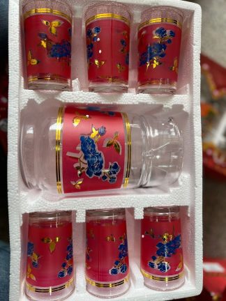 Juego de jarra de vidrio más 4 vasos marca NADIR