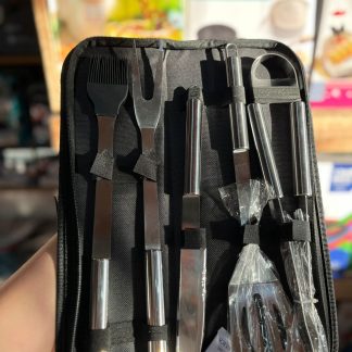 SET PARA ASADO TODO EN ACERO INOXIDABLE POR 5 PCS