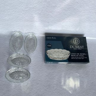 Hermoso juego de compotera de vidrio toda labrada x 4 PCS