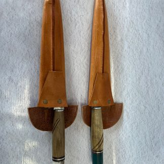 Cuchillo campero 24cm Hoja de disco arado Vaina de cuero Puntera de bronce