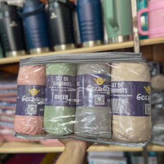 Sábanas marca GOLDSUN Queen 4 ajustables colores variados