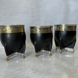 Mate imperial con base Todo el alpaca, forrado en cuero