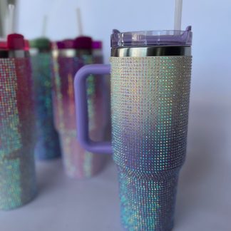 Botella Quencher de 1200 ml con glitter y sorbete clasico