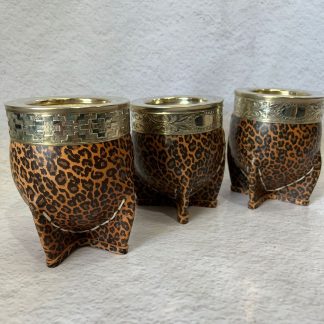 Mate Imperial de Animal Print con Virola de Alpaca y Calabaza Interior