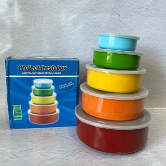 Set de Tupper de Acero Inoxidable 5 Piezas con Tapa