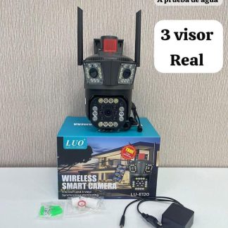 Camara seguridad triple visor con sistema de sirena