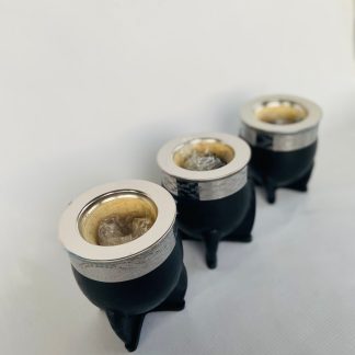 Mate imperial virola de acero calabaza por dentro y forrados en cuero calidad