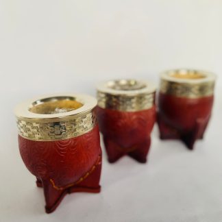 Mate Imperial de Cuero Repujado con Virola de Alpaca