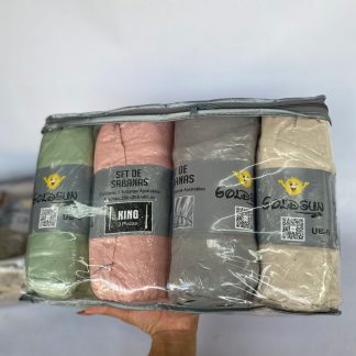 Sábanas ajustables X4 unidades KING 3 plazas