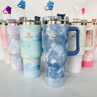 Vaso Hoppy 1200ml marmolado clásico con porta sorbete y base antideslizante