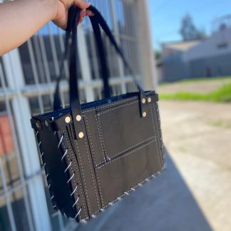 Bolso de Retazos de Cuero 100% Genuino