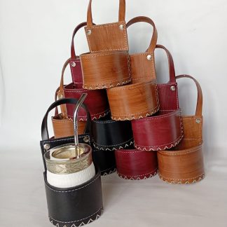 Porta mates de 100% cuero