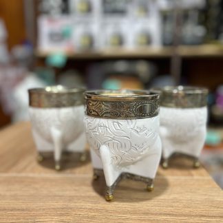 Mate Imperial de Cuero Repujado con Base y Virola de Alpaca