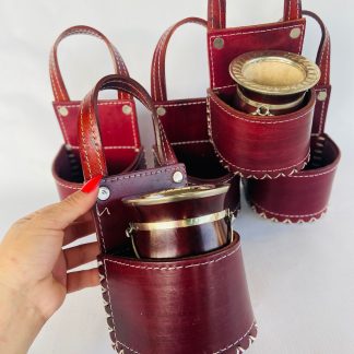 Porta mates de cuero práctico para transportar tu mate