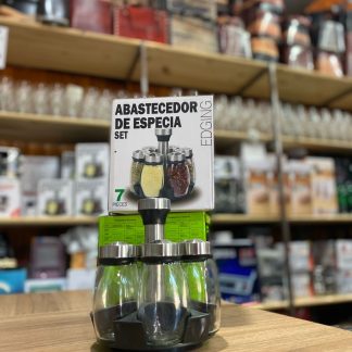 Especieros x7pcs de vidrio giratorio