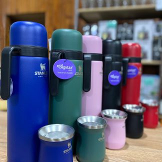 Termo media manija Stanley de colores calidad 1L Fucsia y morado