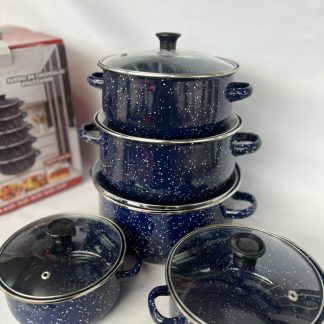 Juego de ollas JEFFY le chef con tapa de vidrio 5 pcs