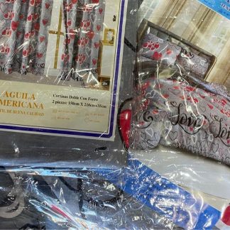 Acolchado x7pcs con corderito 2 plazas y 1/2