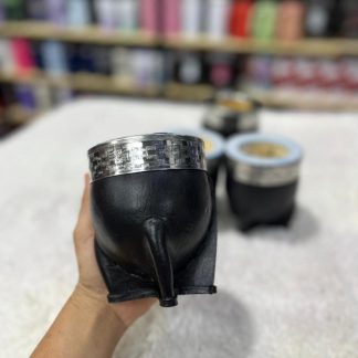 Mate Imperial Virola de Acero, Calabaza por Dentro Forrado en Cuero