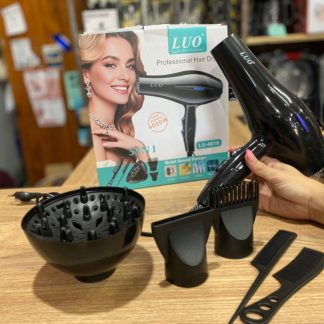 Secador de cabello marca LUO Potencia de 4000w Con difusor Peine Pico de brushing Incluye todo sus accesorios