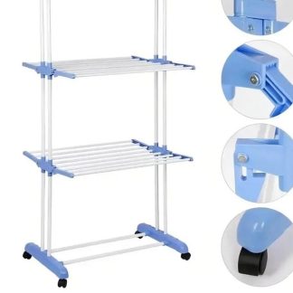 Tender plegable vertical 3 niveles con ruedas ahorra espacio