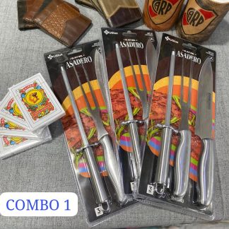 COMBO 1 DEL DIA DEL PADRE: 3 set asador 4 cartas 6 billeteras 2 cerveceros