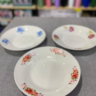 Platos de porcelana hondos super lindos 12 unidades