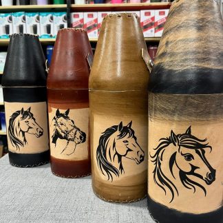 Porta botella forrado en cuero