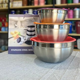 Set de Bowls x3 con Tapa Incluida