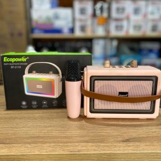 Parlante Ecopower con Bluetooth, Luces LED, Micrófono y Entrada Auxiliar