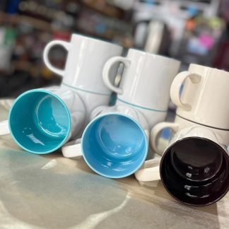 Tazas clásicas con color por dentro x unidad
