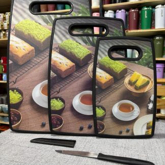 Set de tablas por 4 pcs Plástico súper resistente Incluye un cuchillo para cortar carne y verduras