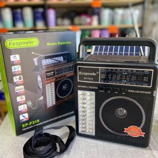 Radio ECOPOWER EP-319 con panel solar, 2 linternas y carga USB