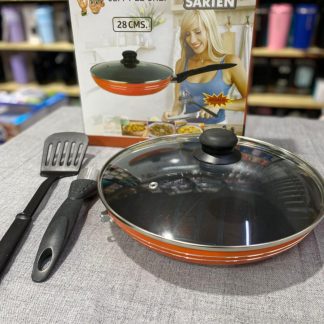 Sartén Jeff le Chef 28 cm con tapa de vidrio y espátula